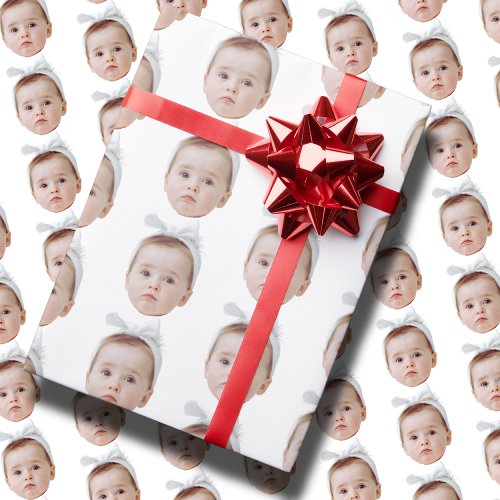 Funny Custom Face Photo Face Repeating Pattern Wrapping Paper