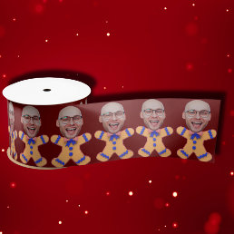 Funny Custom Face Photo Gingerbread Men Christmas Satin Ribbon