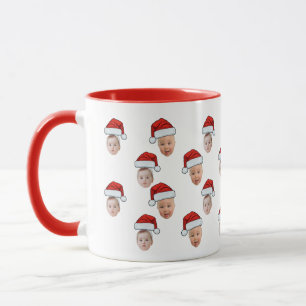 Funny Custom Face Photo Santa Claus Hat Christmas Mug