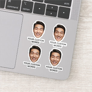 Funny Custom Face photo with Personalized Text Sticker