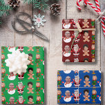 Funny Custom Family Face Photo Christmas Gift Wrapping Paper Sheets<br><div class="desc">Easy Custom Family Face Photo Christmas Gift for Family, Replace faces with your favorite photos (make sure to crop as much to the face as possible and use an app to remove the background) and personalize this funny Christmas Holiday Wrapping Paper with your kid, husband, or boyfriend on it! Also...</div>