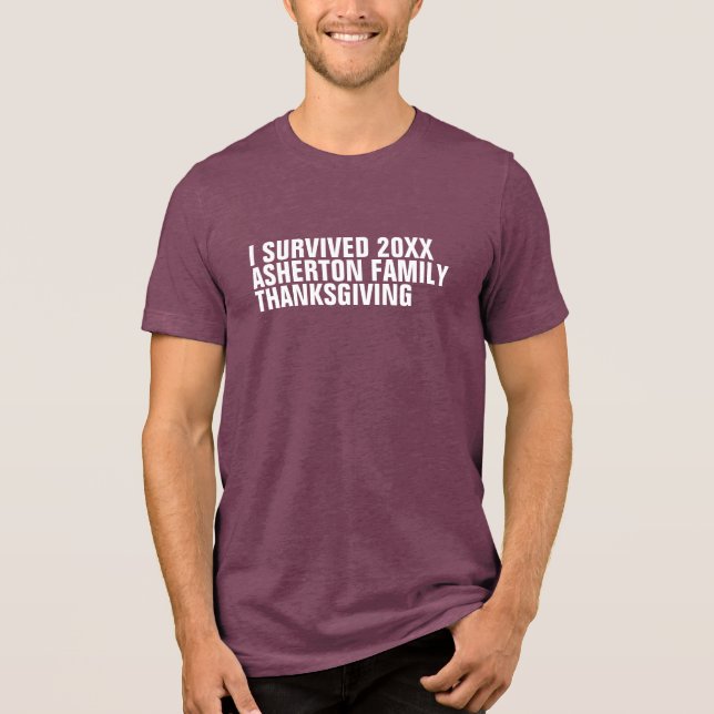 Funny custom family Thanksgiving Tri-Blend Shirt (Front)