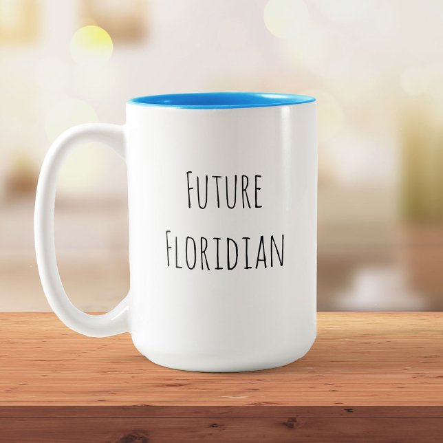 Funny Custom Future Floridian Beach Modern Chic Two-Tone Coffee Mug (Creator Uploaded)