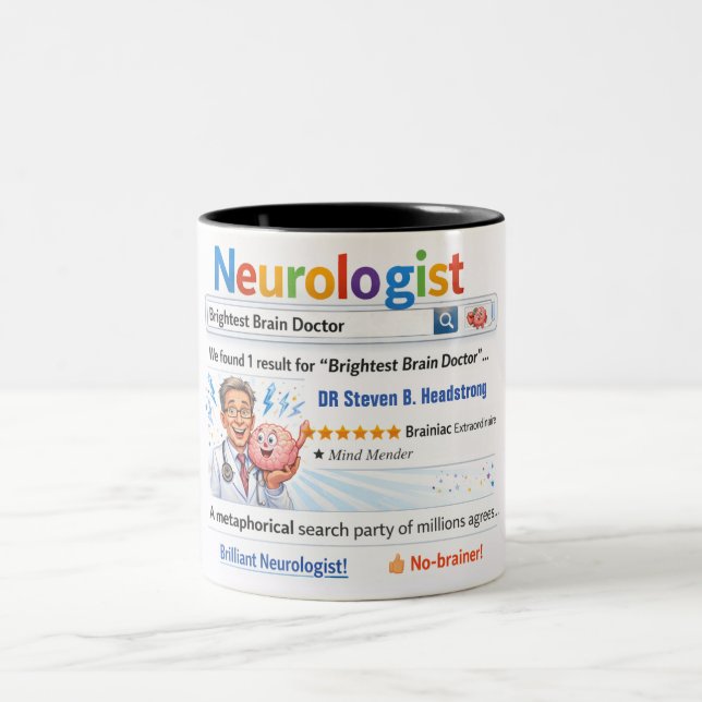 Funny Custom Gift Best Neurologist Two-Tone Coffee Mug (Center)