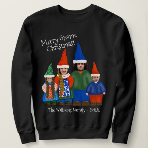 Funny Custom Gnome Family Ugly Christmas Sweater