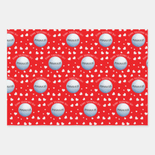 Funny Custom Golf Baller Valentines Day Wrapping Paper Sheets