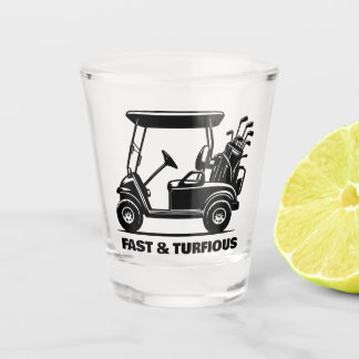 Funny Custom Golf Cart Sports Gift Etched Shot Glass