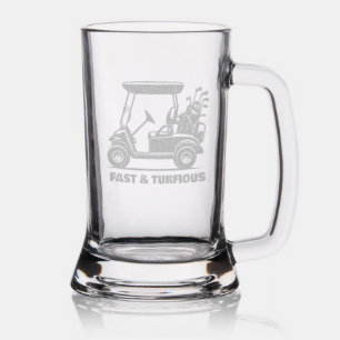 Funny Custom Golf Cart Sports Gift Etched Stein