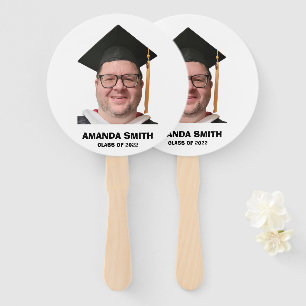 Funny Custom Graduation Handheld Fan Face Photo