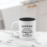 Funny Custom Grandpa Nickname Two-Tone Coffee Mug<br><div class="desc">Grandfather is for old men, so he's something more awesome instead! This funny quote mug with a custom grandpa nickname is perfect for Father's Day, birthdays, or to celebrate a new grandpa or grandfather to be. Design features the saying "[Nickname], because grandfather is for old guys" in black lettering. Personalize...</div>