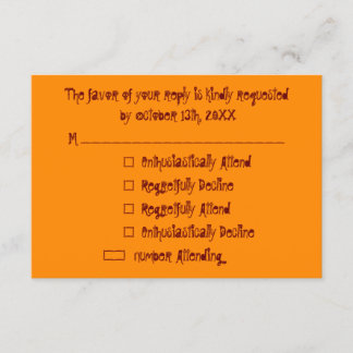Funny Custom Halloween Party RSVP Invitation Card
