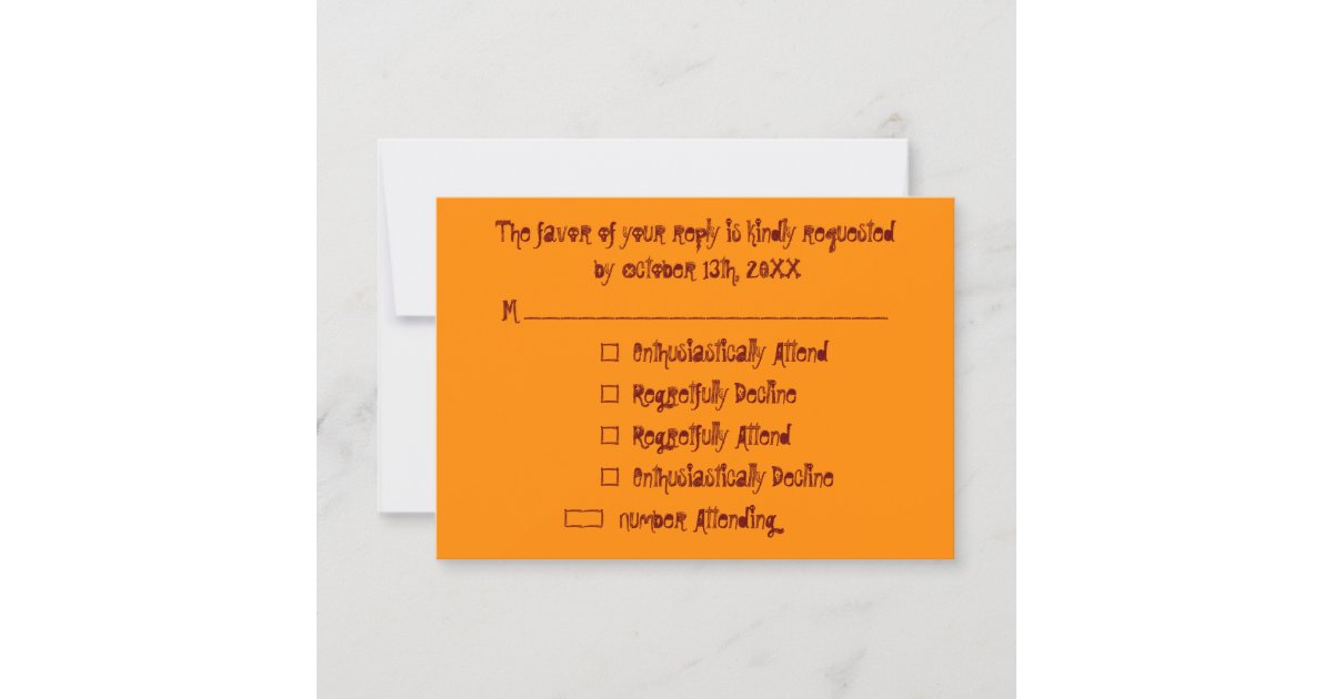 Funny Custom Halloween Party RSVP Invitation Card