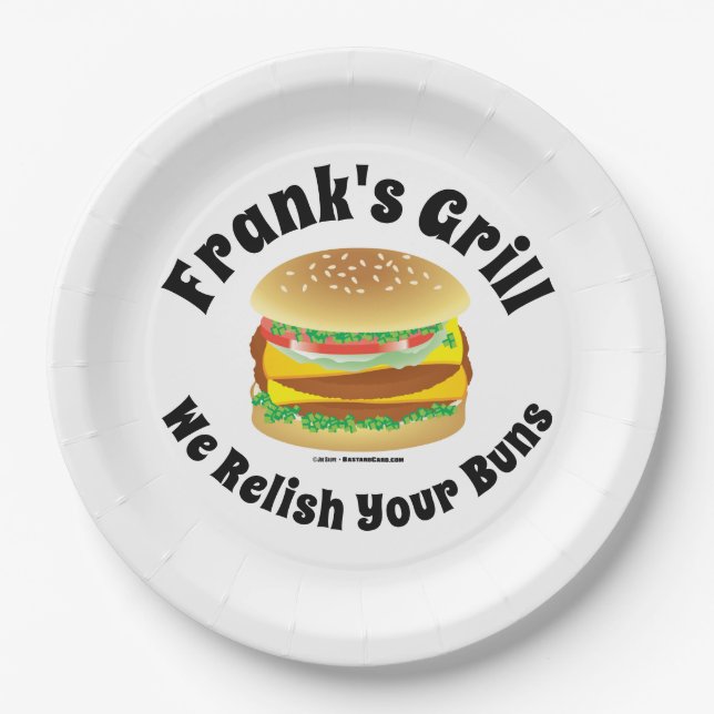 Funny Custom Hamburger Paper Plates (Front)