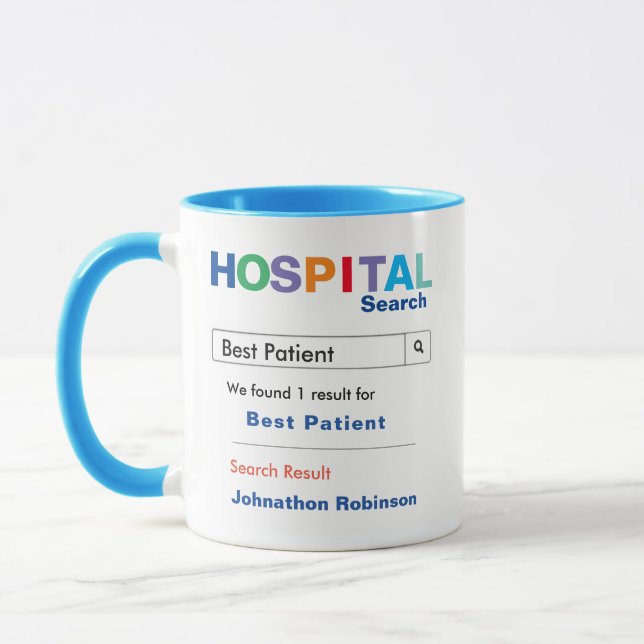 Funny Custom Hospital Patient Mug (Left)