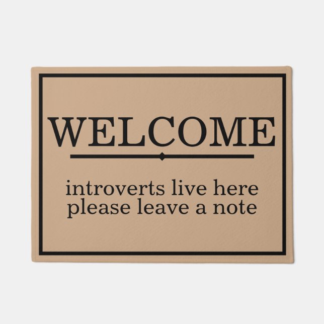 Funny Custom Introvert Welcome Doormat (Front)