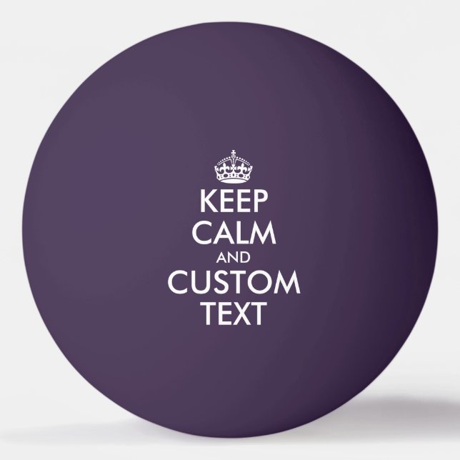 Funny custom Keep Calm purple table tennis game Ping Pong Ball (Front)