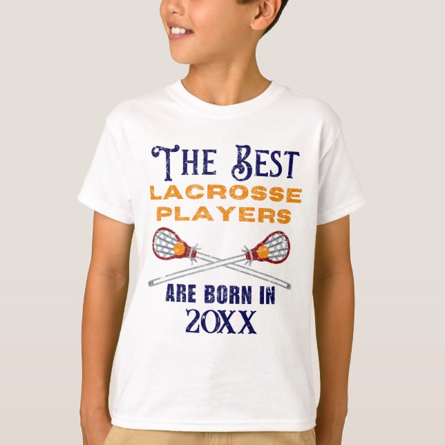 Funny Custom Lacrosse Birth Year Birthday  T-Shirt (Front)
