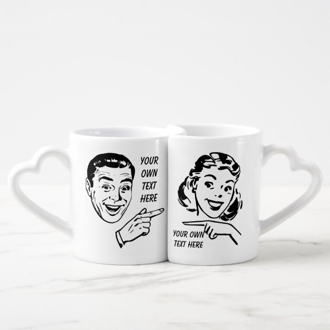 Funny custom love and couple coffee mug set (Front Nesting)