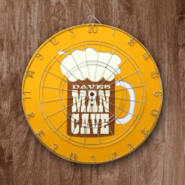 Funny Custom Man Cave Beer Mug Dart Board (Creator Uploaded)