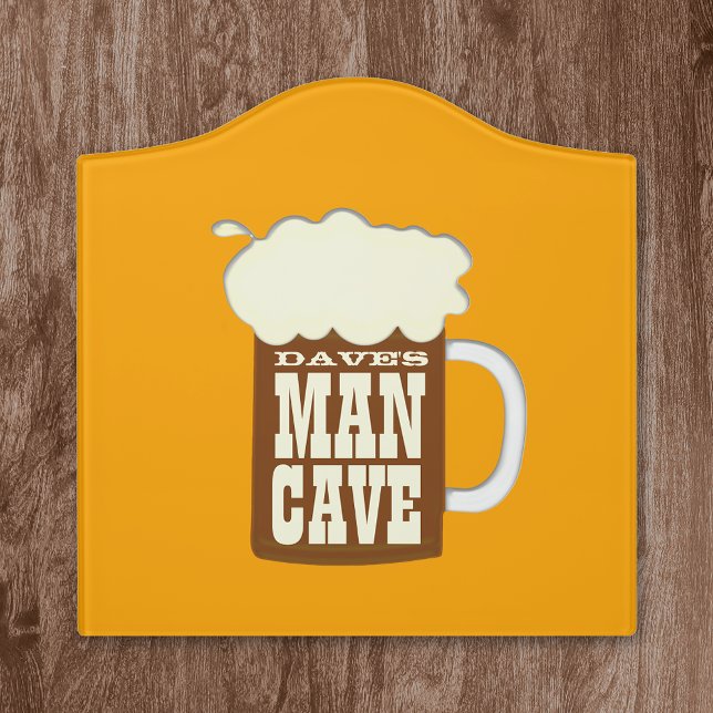 Funny Custom Man Cave Mug Of Beer Door Sign (Creator Uploaded)