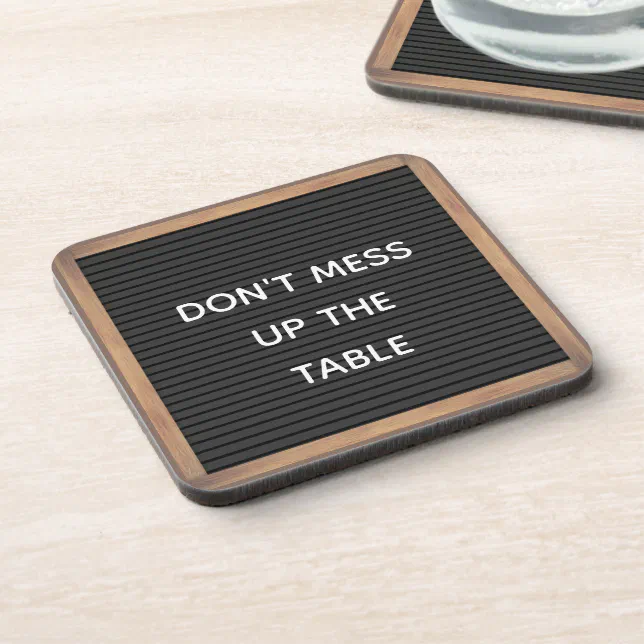 Funny Custom Message Letterboard Marquee Sign Beverage Coaster | Zazzle