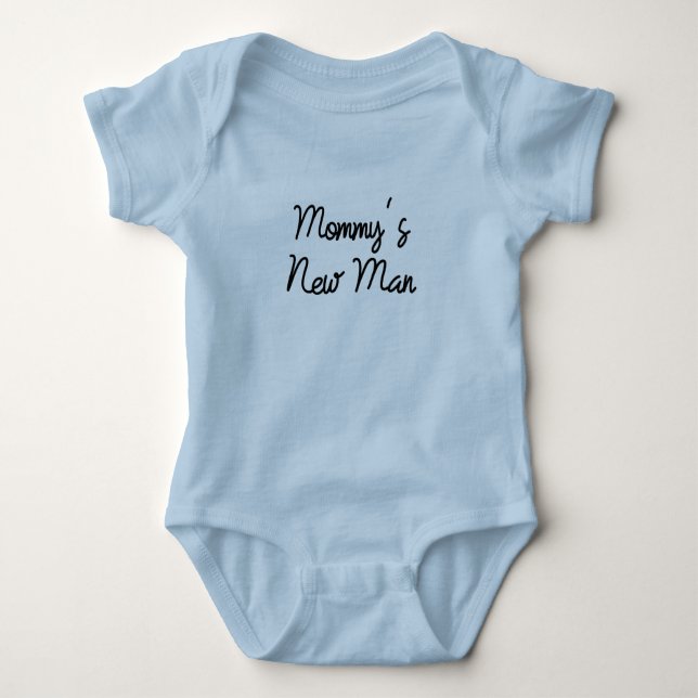 Funny Custom mommy's new man toddler Baby Bodysuit (Front)