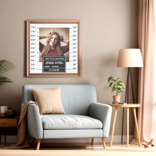 Funny custom mugshot poster