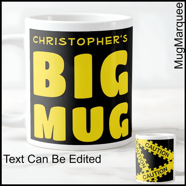 Funny Custom Name Big Mug Caution Tape 002 (Creator Uploaded)