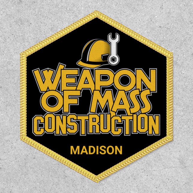 Funny custom name Construction Worker Patch (Front)