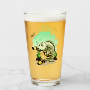 Funny custom name Drinking Fish pint glass