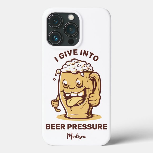 Funny Custom Name & Text Beer Case-Mate iPhone Case (Back)