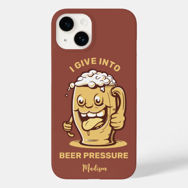 Funny Custom Name & Text Beer Case-Mate iPhone Case (Back)
