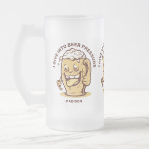 Funny Custom Name & Text Beer Frosted Glass Beer Mug