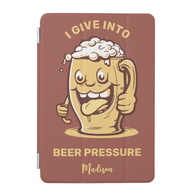Funny Custom Name & Text Beer iPad Mini Cover (Front)