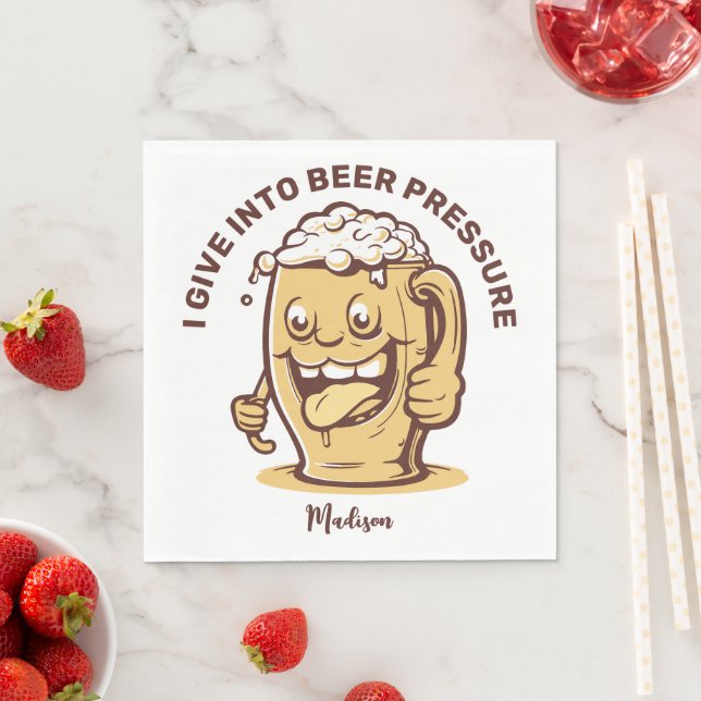Funny Custom Name & Text Beer Napkins (Insitu)