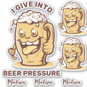 Funny Custom Name & Text Beer Sticker