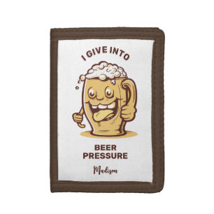 Funny Custom Name & Text Beer Tri-fold Wallet