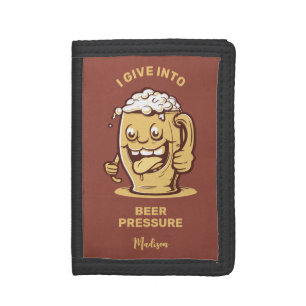 Funny Custom Name & Text Beer Tri-fold Wallet