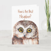 Funny Custom Neighbor? Birthday, Wise Owl Humor Card | Zazzle
