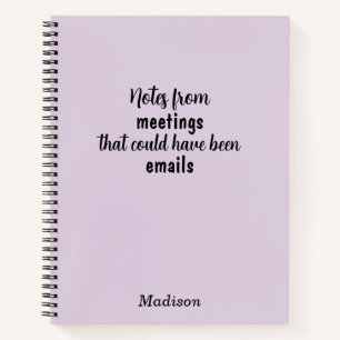 Funny Custom Notebook for Office Meeting Notes