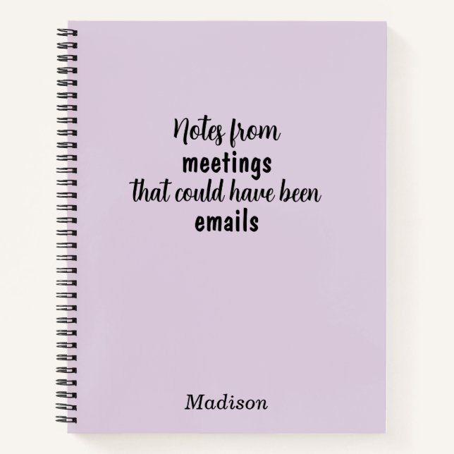 Funny Custom Notebook for Office Meeting Notes (Front)