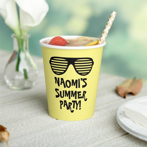 Funny custom paper cups for summer Birthday party