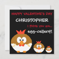 Funny Custom Personalized Chicken Valentines Day Card