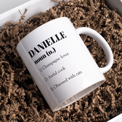 Funny custom Personalized Name Noun Definition  Coffee Mug