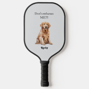 Funny Custom Pet Watercolor Image Initial Pickleball Paddle