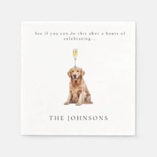 Funny Custom Pet with Champagne Wedding Napkins