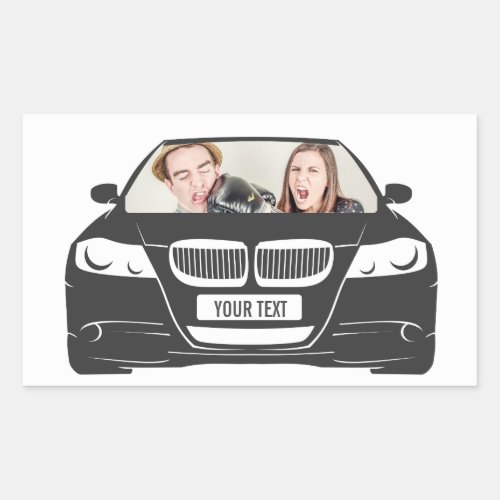 Funny Custom Photo Car Frame Rectangular Sticker