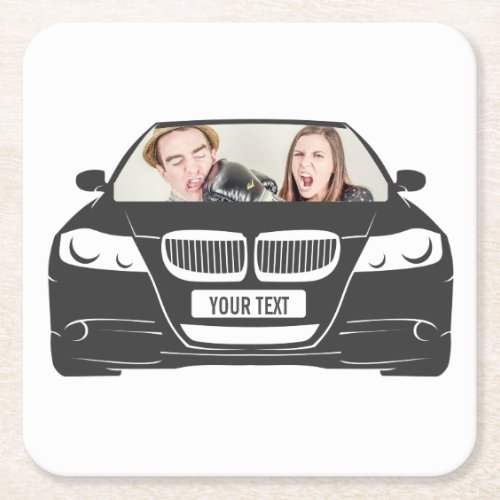 Funny Custom Photo Car Frame Square Paper Coaster