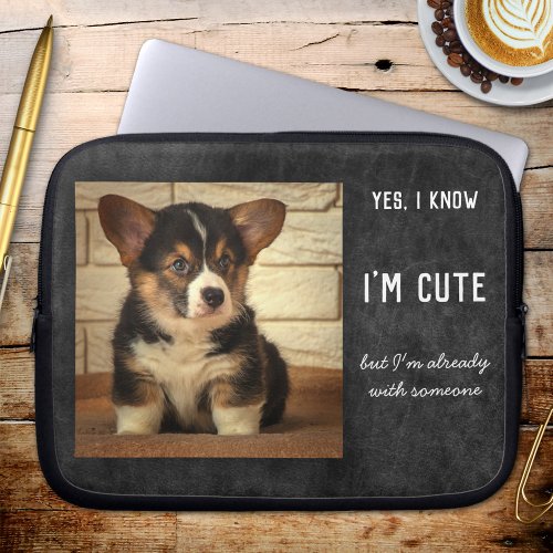 Funny Custom Photo Dog Boyfriend Laptop Sleeve