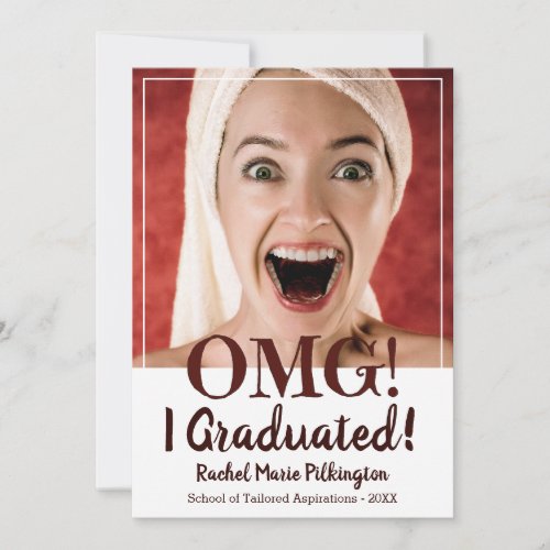 Funny Custom Photo Graduation Announcement